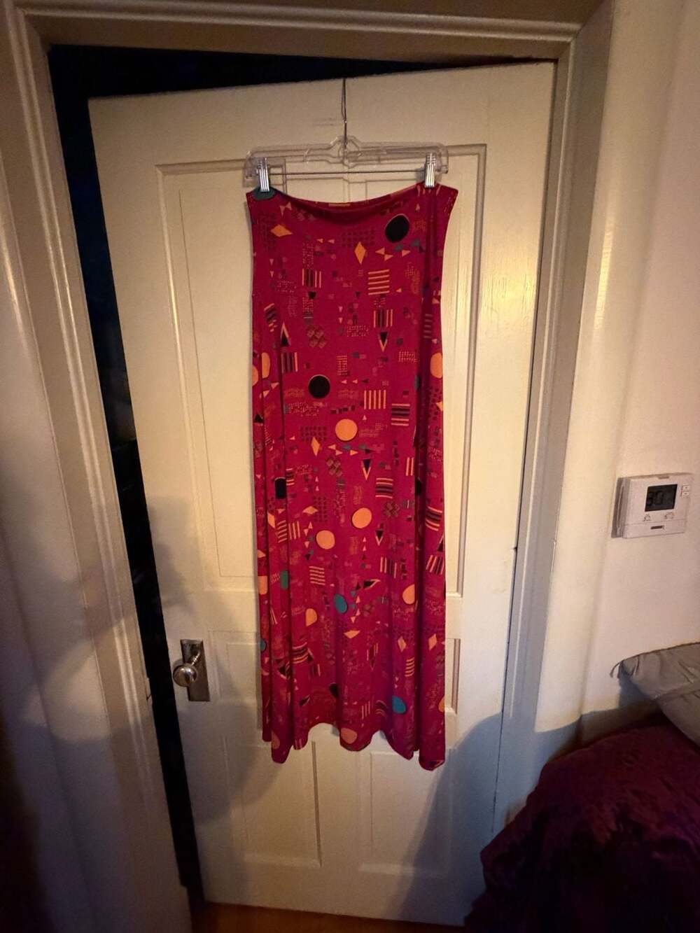 LuLaRoe Geometric Pattern Strapless Maxi Dress Size M